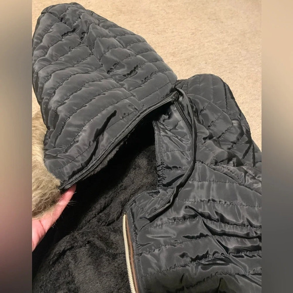 Super Nova Hooded Black Quilted Mid-length Winter Coat - Picture 9 of 10